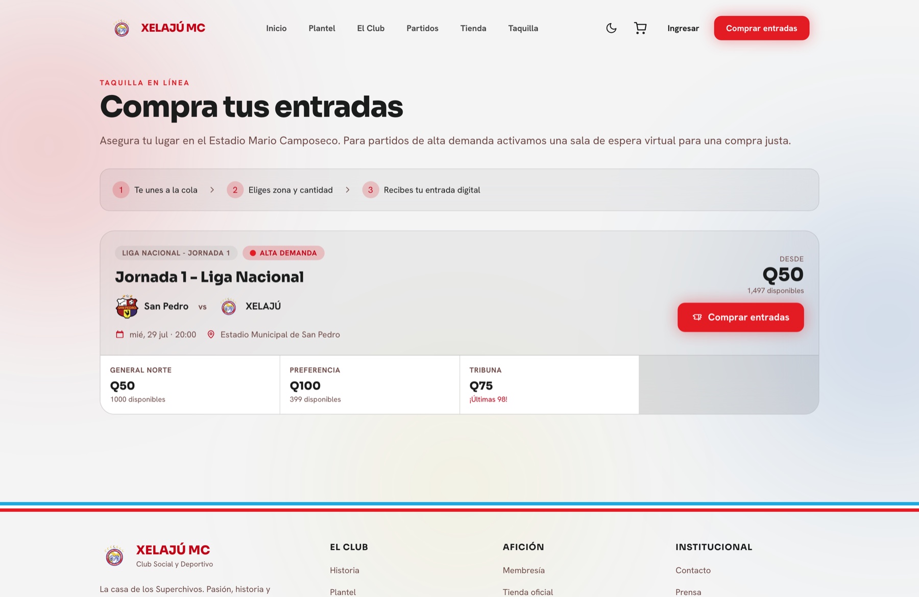 Taquilla en modo claro