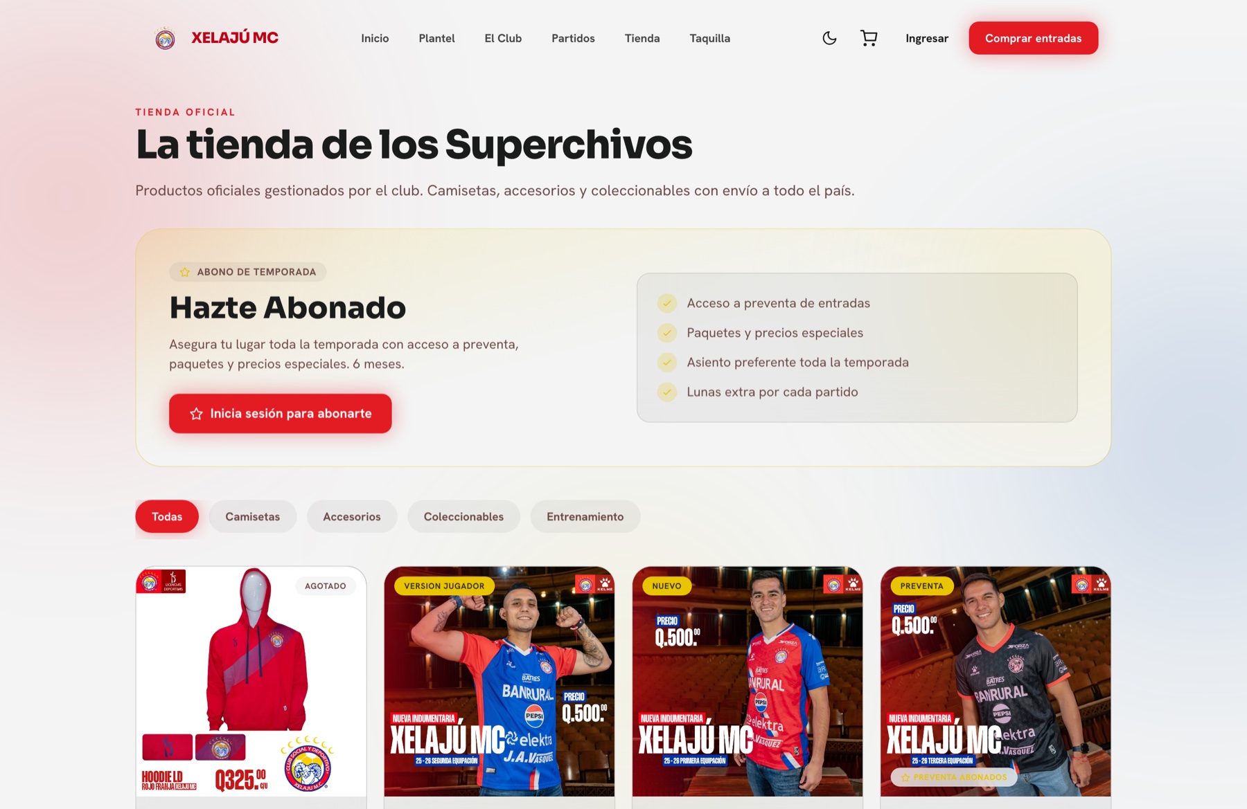 Tienda en modo claro